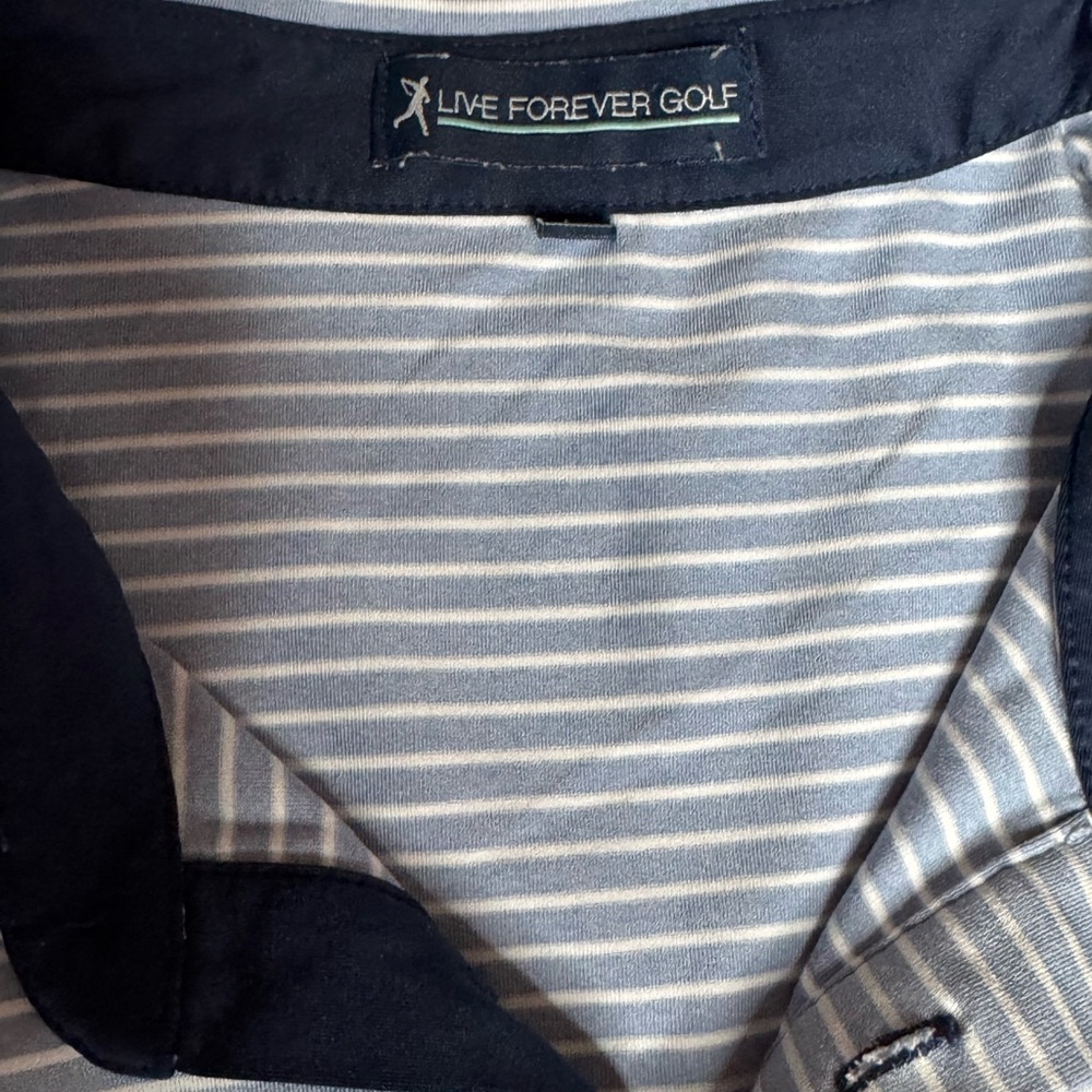 Live Forever Golf Striped Polo View 3